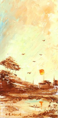 Hamid Alvi, 06 x 12 inch, Oil on Canvas, Landscape Painting, AC-HA-032